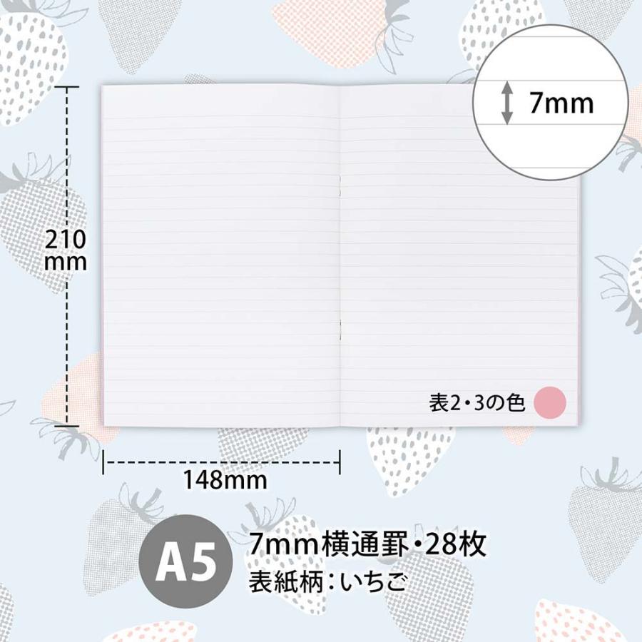 日本ノート nipponnote 柄ノート hocco (ホッコ) A5 いちご 5冊セット X001A5S | 日本ノート | 04