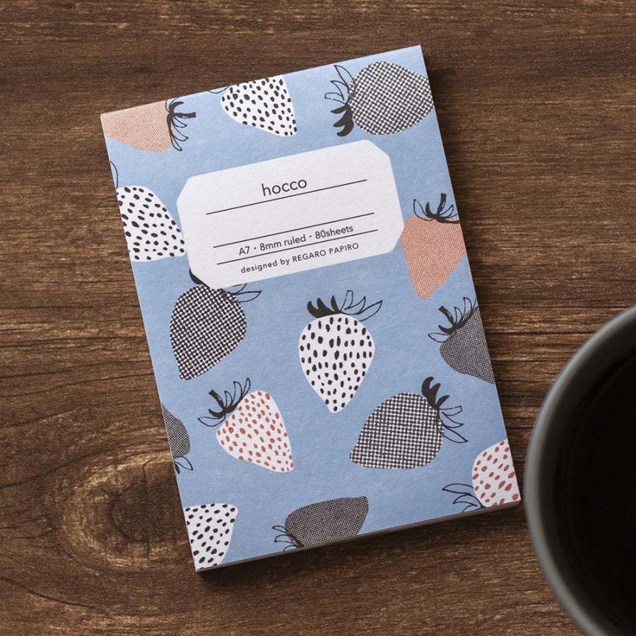 日本ノート nipponnote 柄ノート hocco (ホッコ) A7メモ いちご 5冊セット E001A7S | 日本ノート | 01