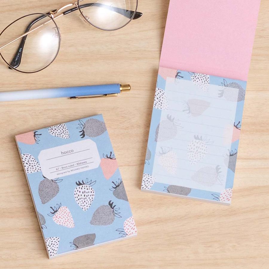 日本ノート nipponnote 柄ノート hocco (ホッコ) A7メモ いちご 5冊セット E001A7S | 日本ノート | 02