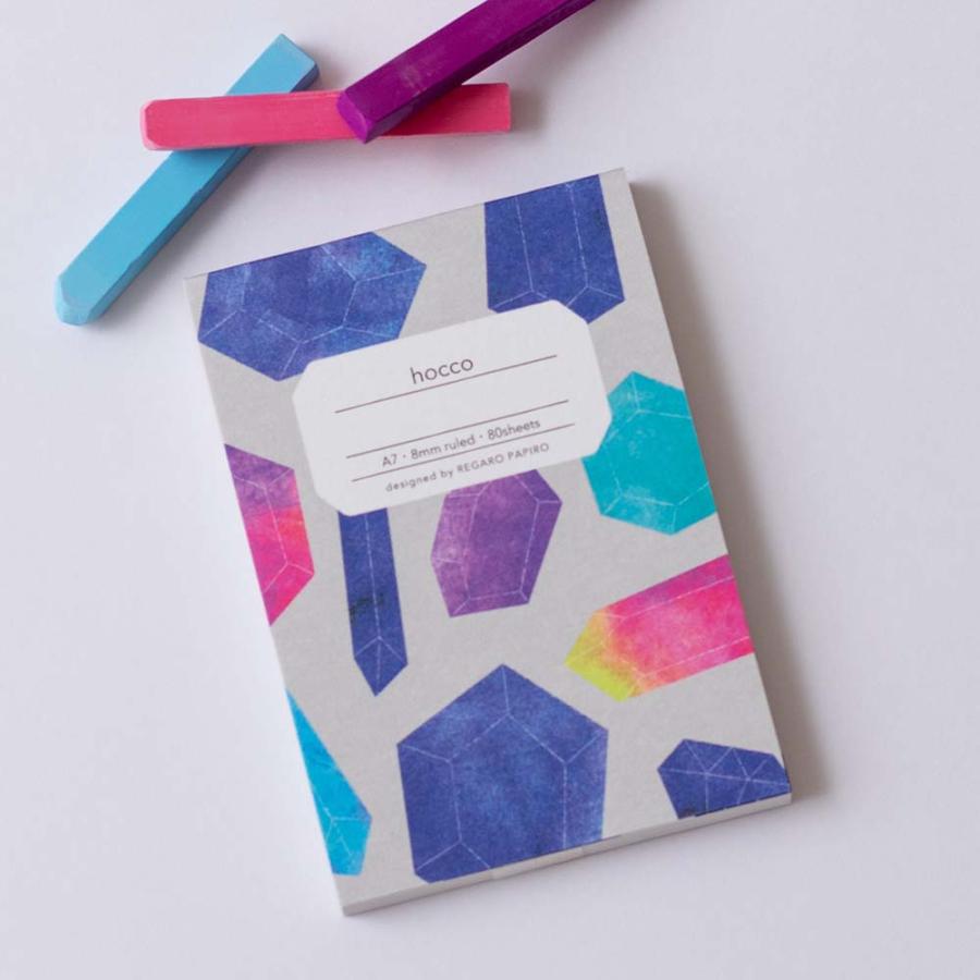 日本ノート nipponnote 柄ノート hocco (ホッコ) A7メモ 宝石 5冊セット E001A7H | 日本ノート | 01
