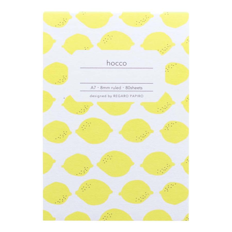 日本ノート nipponnote 柄ノート hocco (ホッコ) A7メモ レモン 5冊セット E001A7L | 日本ノート