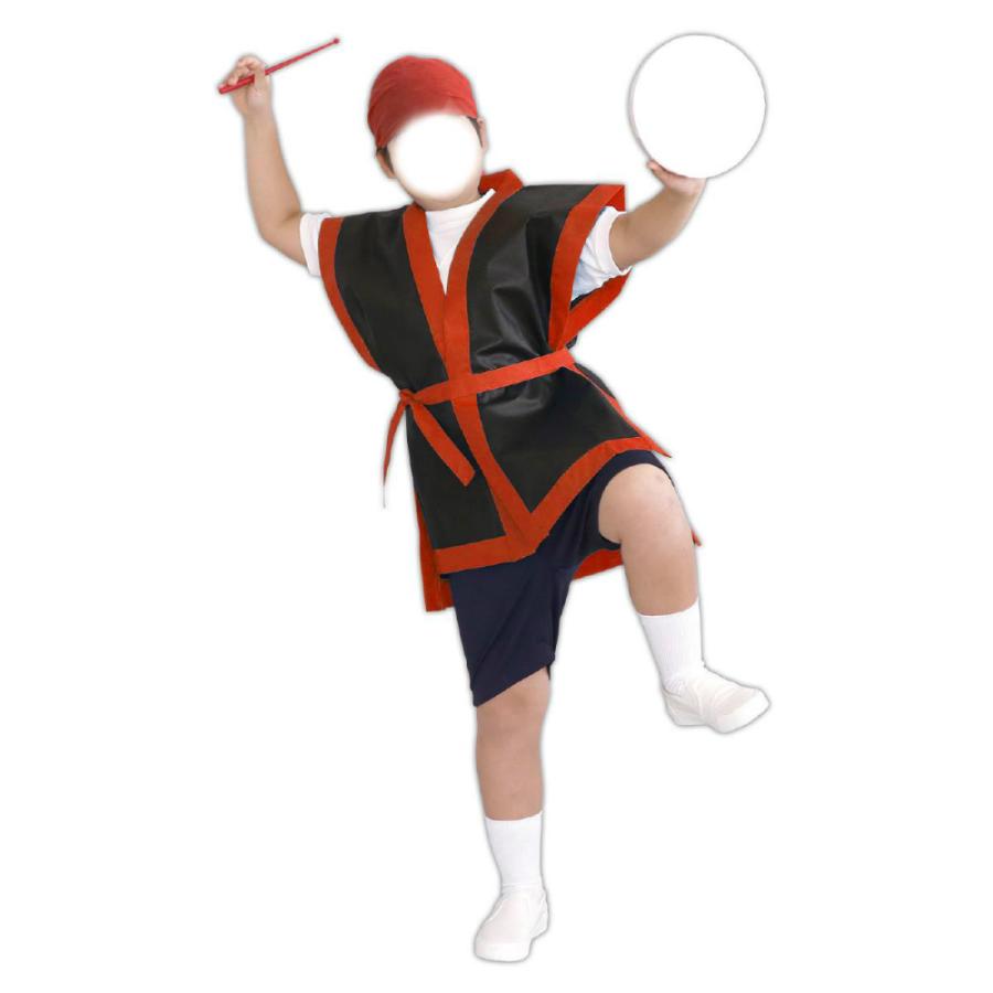 アーテック カラー不織布 エイサー打掛 黒(襟赤)S 帯付 #4129 運動会 発表会 イベント ハッピ | ブランド登録なし | 02