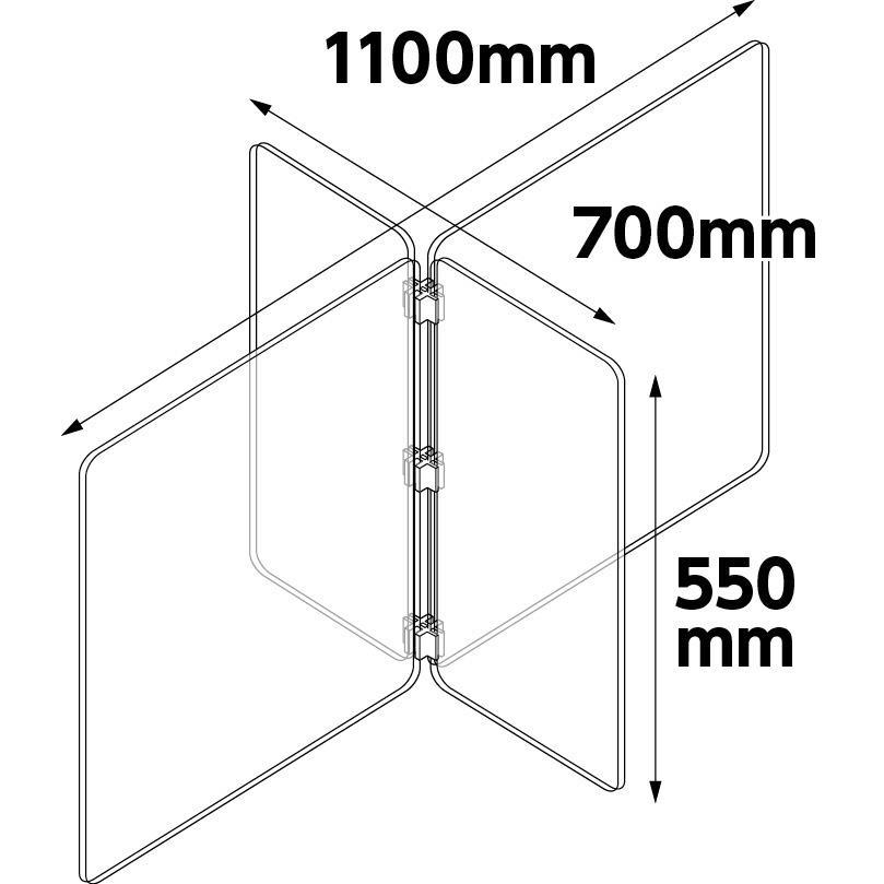 アーテック 飛沫防止十字型卓上パーテーション 長方形タイプ #51229 オフィス用品 パーテーション | ブランド登録なし | 01