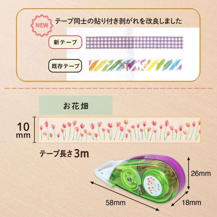 プラス PLUS デコレーションテープ デコラッシュ 太幅 10mm お花畑 DC-080-11 51-914 51914 | PLUS | 03