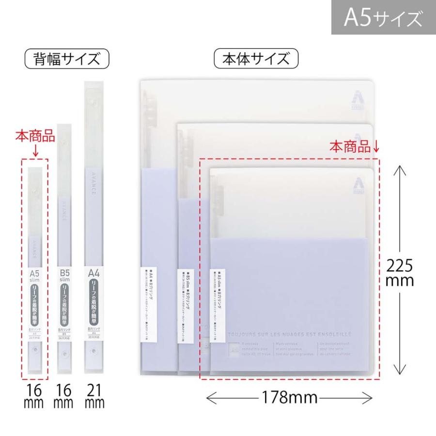 日本ノート nipponnote パペルールアヴァンス PAPELAUR AVANCE スリムバインダー A5 ライラック 2冊セット LN54LL LN54LL | 日本ノート | 02