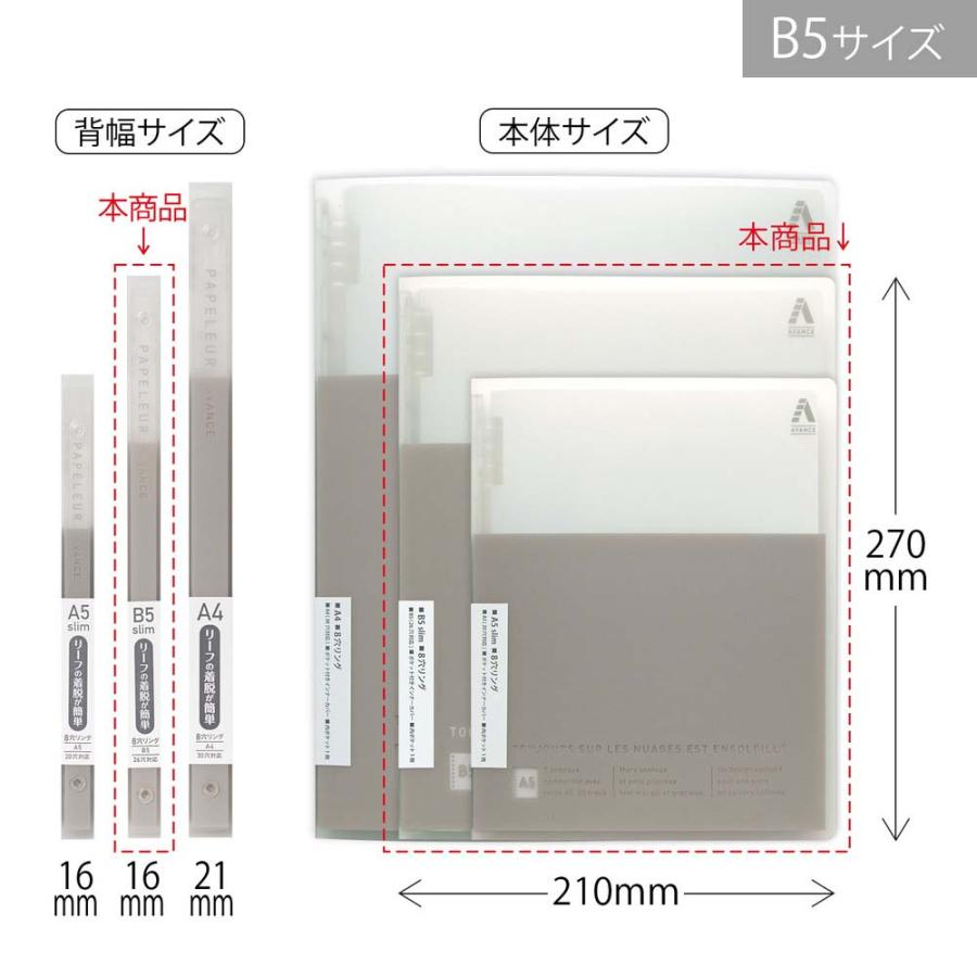 日本ノート nipponnote パペルールアヴァンス PAPELAUR AVANCE スリムバインダー B5 グレージュ 2冊セット LN55GR LN55GR | 日本ノート | 02