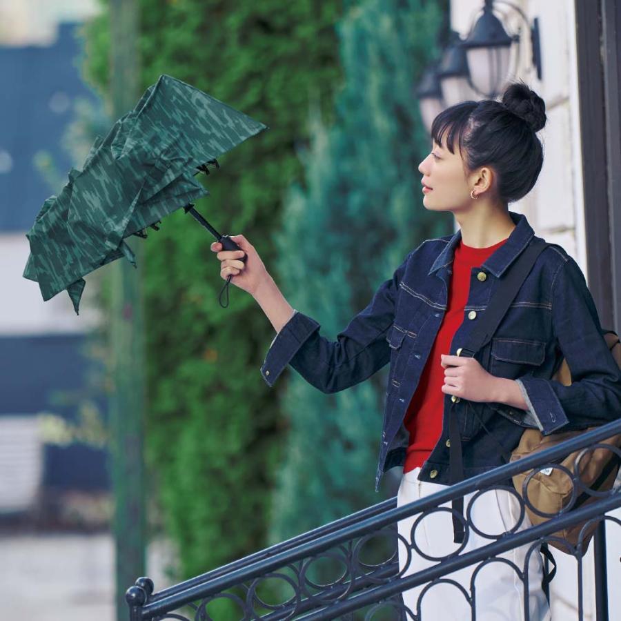 シューズ セレクション SHU'S SELECTION Waterfront 軽量自動開閉 折りたたみ傘 60cm バーク ブラック U360-0805BK1-BA | ブランド登録なし | 08