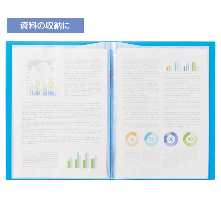 LIHIT LAB.＜リヒトラブ＞ CUBE FIZZ クリヤーブック ＜サイドベンツ＞ A4／A3 ピンク N6004-12 クリアファイル 便利 付箋 横から | LIHIT LAB. | 01