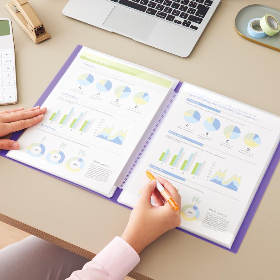 LIHIT LAB.＜リヒトラブ＞ CUBE FIZZ 書き込めるクリヤーブック A4 ブルー N6005-8 クリアファイル 書きこめる 便利 | LIHIT LAB. | 04