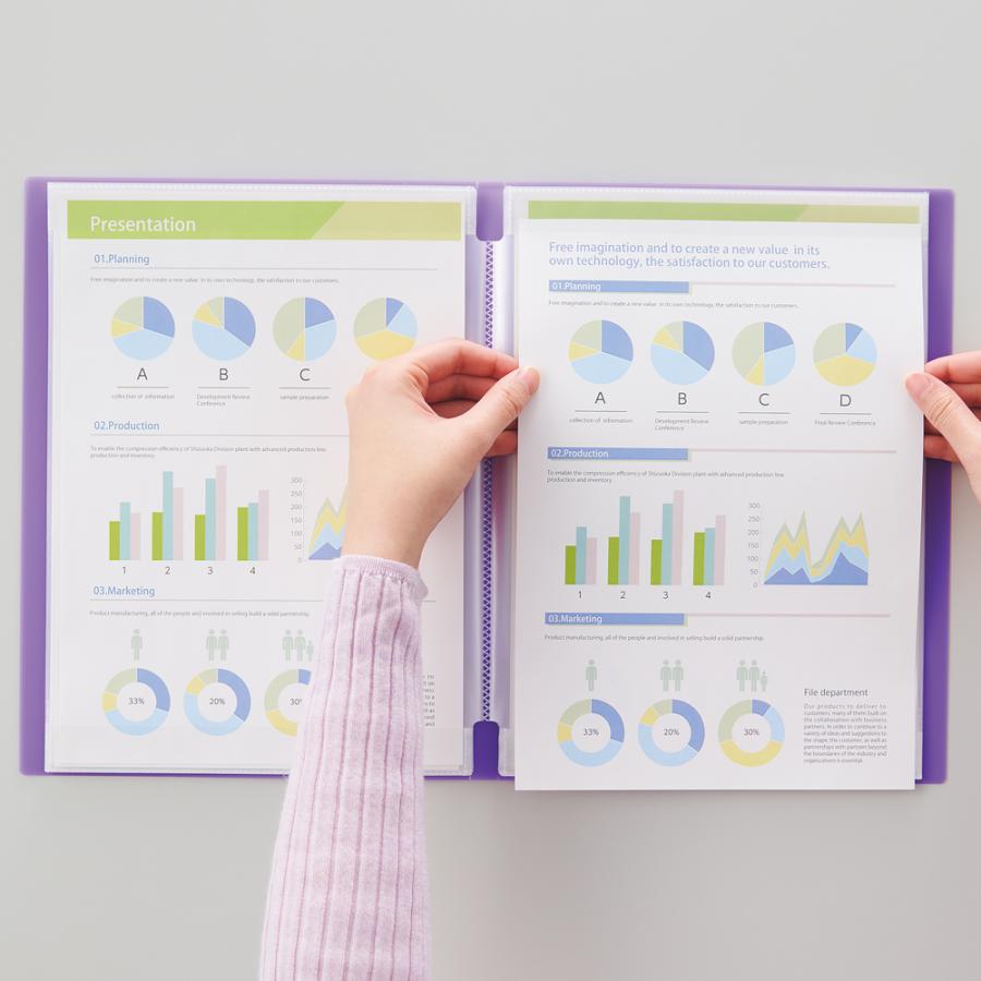 LIHIT LAB.＜リヒトラブ＞ CUBE FIZZ 書き込めるクリヤーブック A4 パープル N6005-10 クリアファイル 書きこめる 便利 | LIHIT LAB. | 05