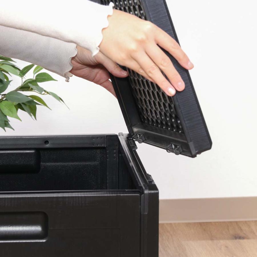 不二貿易 外置き可能 収納ボックス 76L 黒 ブラック 38050 | 不二貿易 | 04