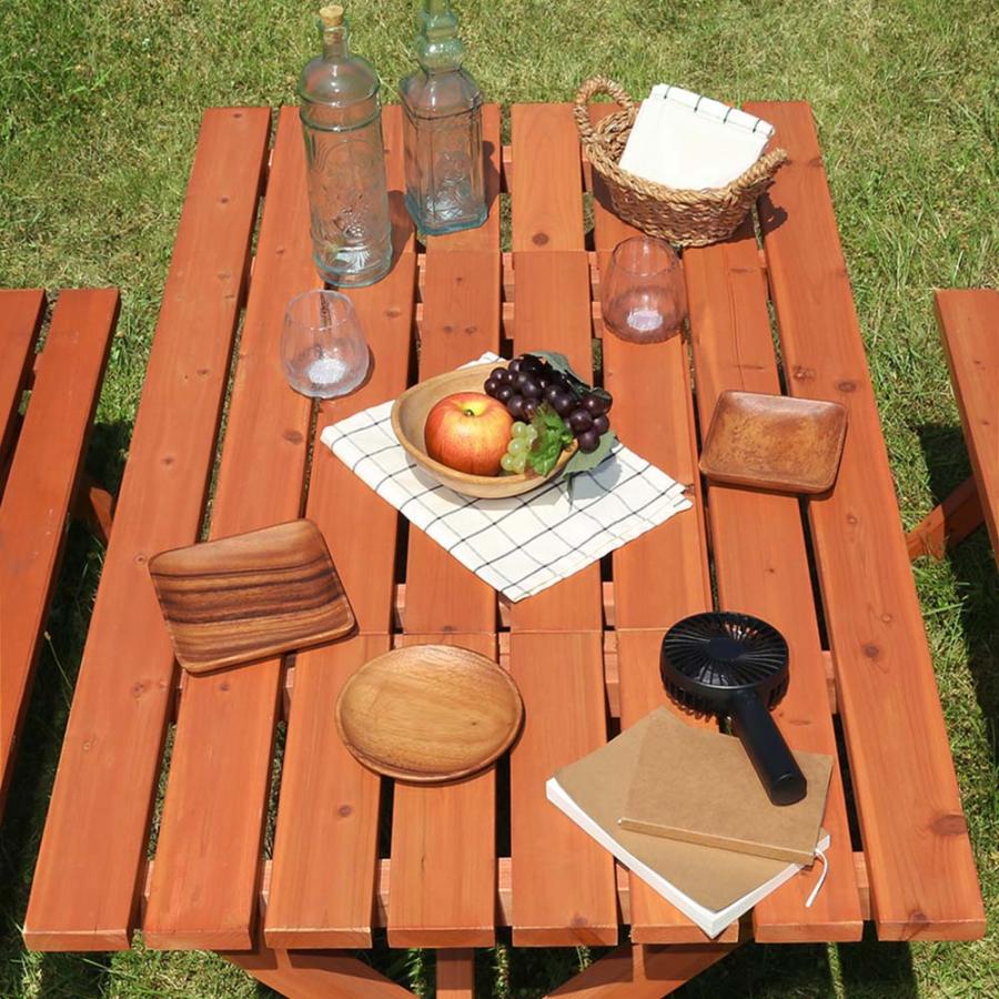 不二貿易 BBQテーブル&ベンチセット コンロスペース付き 軽量 ナチュラル 81761 | 不二貿易 | 05