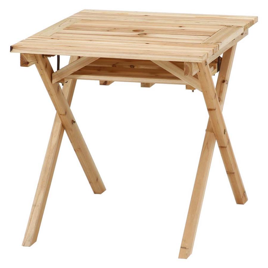 不二貿易 BBQテーブル&ベンチセット コンロスペース付き 軽量 クリア塗装 ミニサイズ 84523 | 不二貿易 | 01