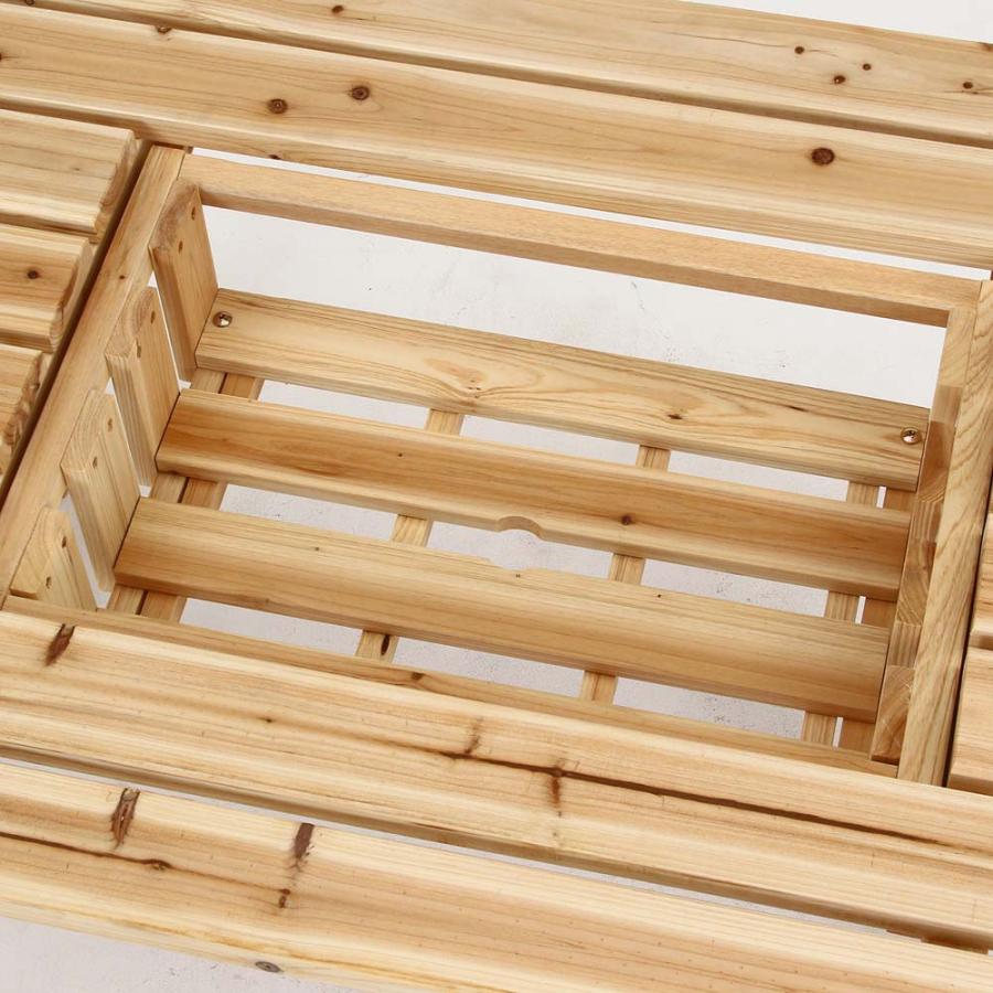 不二貿易 BBQテーブル&ベンチセット コンロスペース付き 軽量 クリア塗装 84524 | 不二貿易 | 03