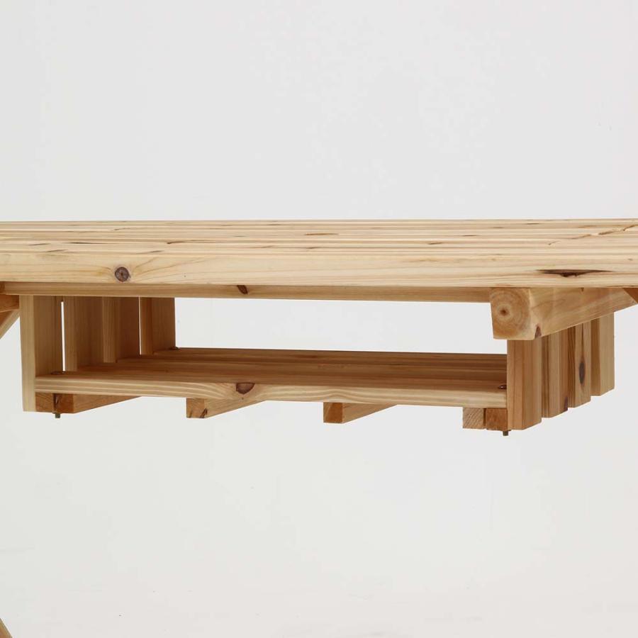 不二貿易 BBQテーブル&ベンチセット コンロスペース付き 軽量 クリア塗装 84524 | 不二貿易 | 04