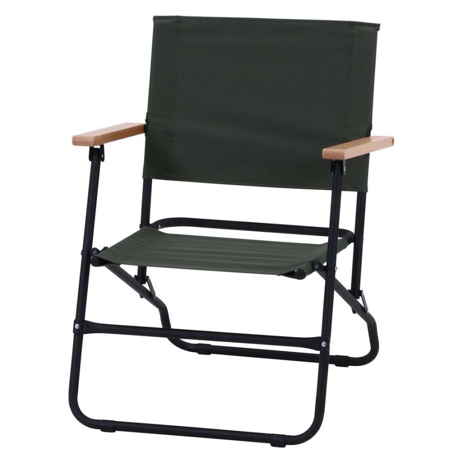 不二貿易 木製アームレスト 折りたたみチェア ローバーチェア ロータイプ オリーブ 85918 | 不二貿易