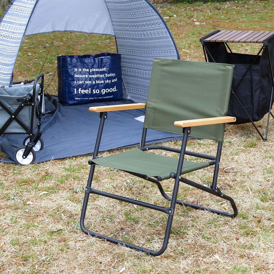 不二貿易 木製アームレスト 折りたたみチェア ローバーチェア ロータイプ オリーブ 85918 | 不二貿易 | 06