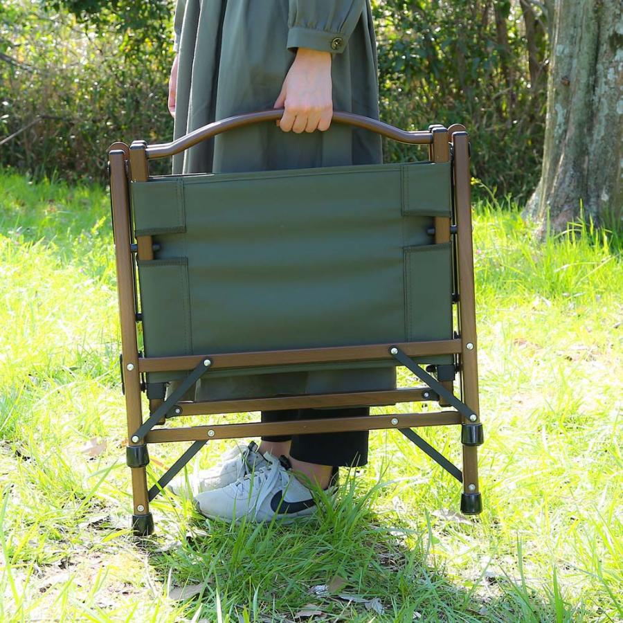 不二貿易 フォールディングチェア シュミット 折りたたみアウトドアチェア オリーブ 37982 | 不二貿易 | 05
