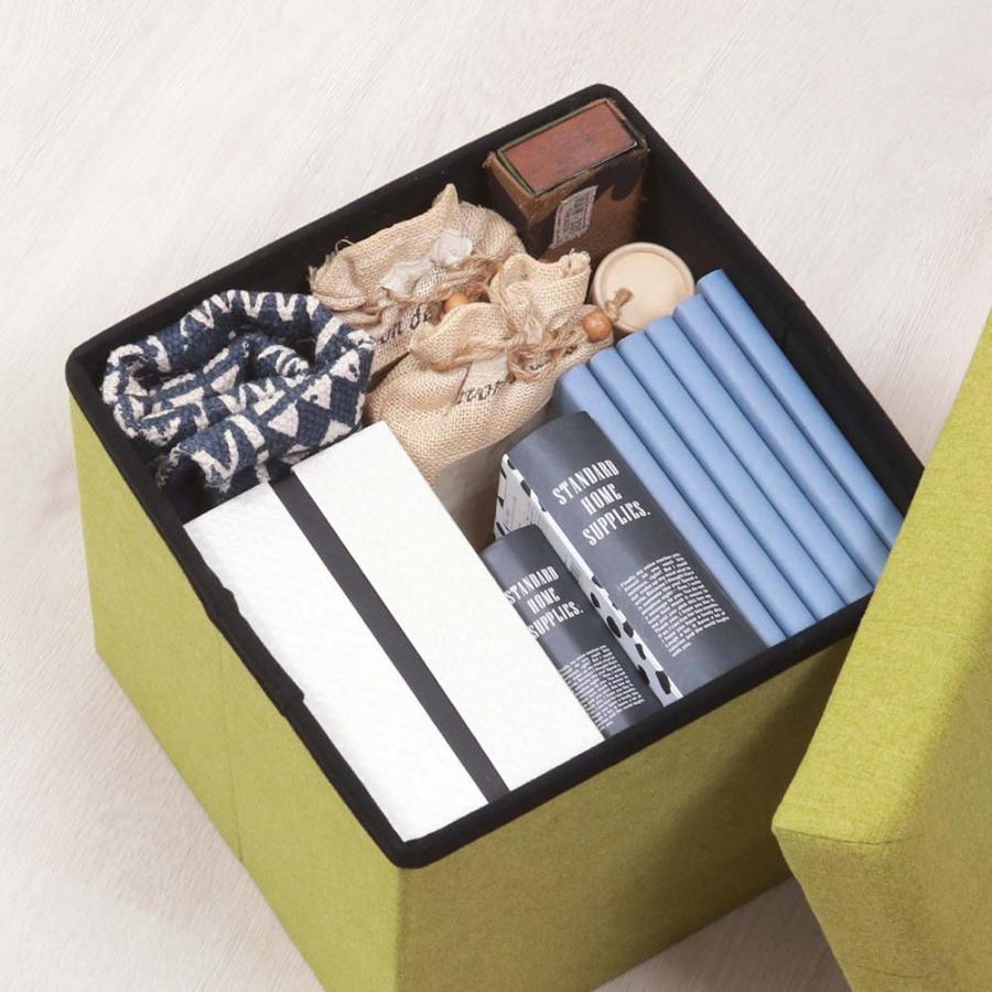 不二貿易 収納スツール 30cm ウール調 リーフグリーン 28093 | 不二貿易 | 02