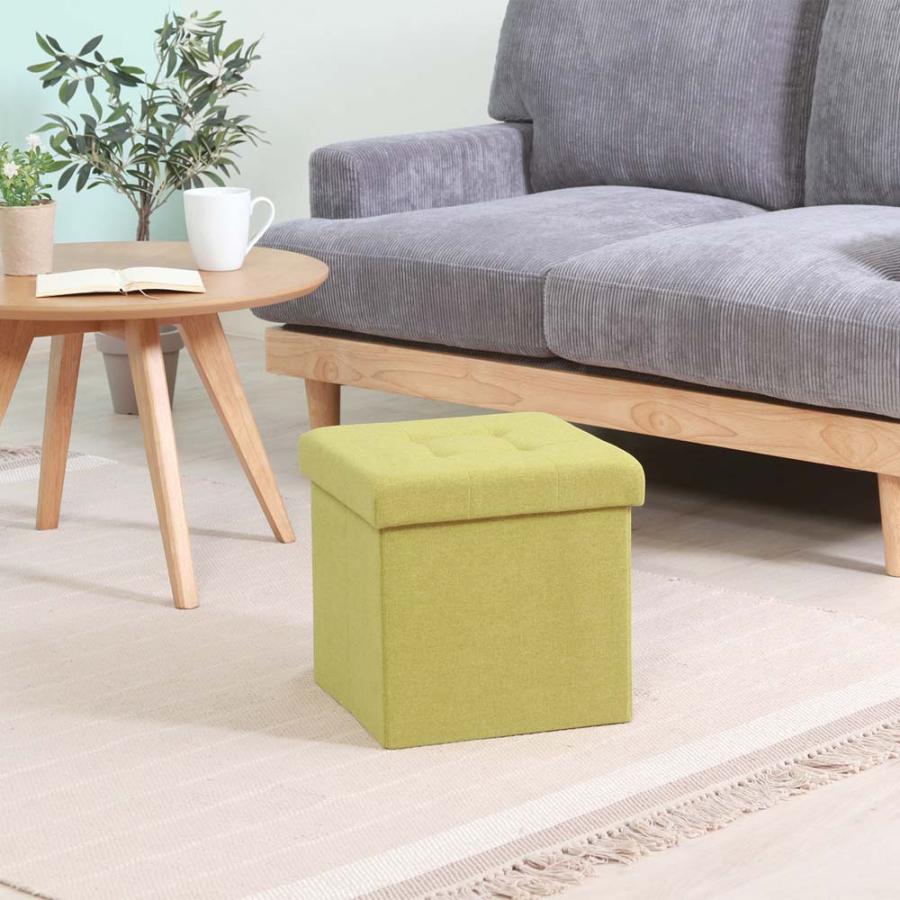 不二貿易 収納スツール 30cm ウール調 リーフグリーン 28093 | 不二貿易 | 06