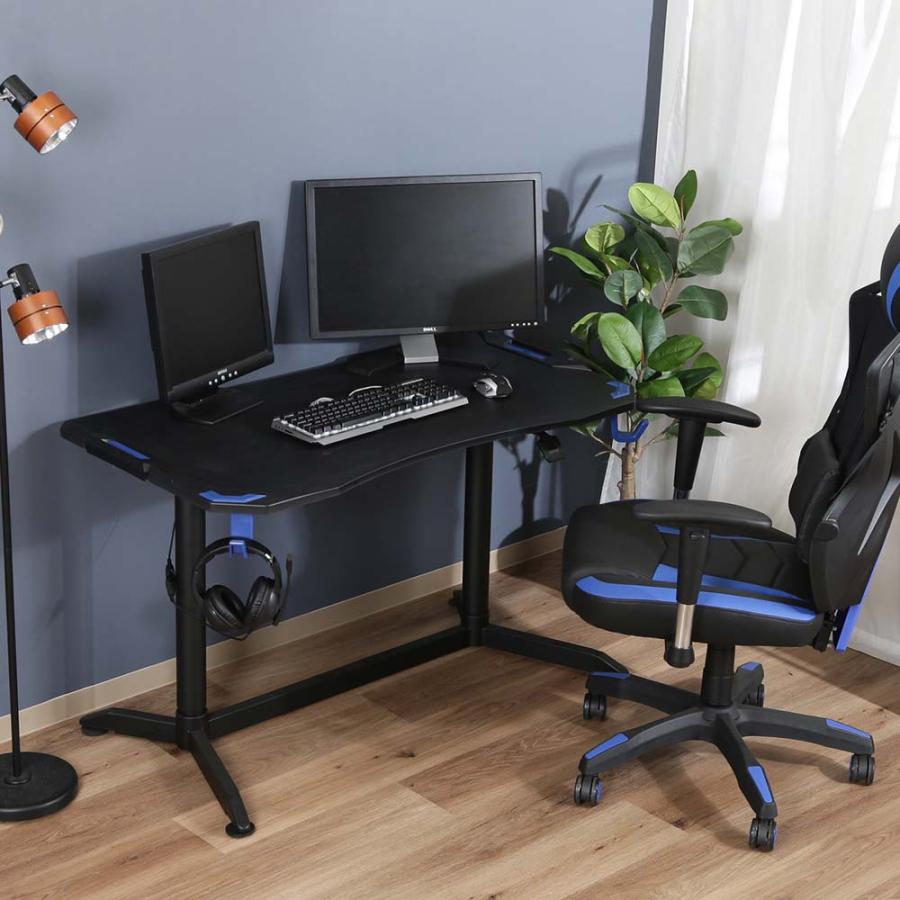 不二貿易 ゲーミングデスク XeNO(ゼノ) PRO-01 ブルー 38137 | 不二貿易 | 06