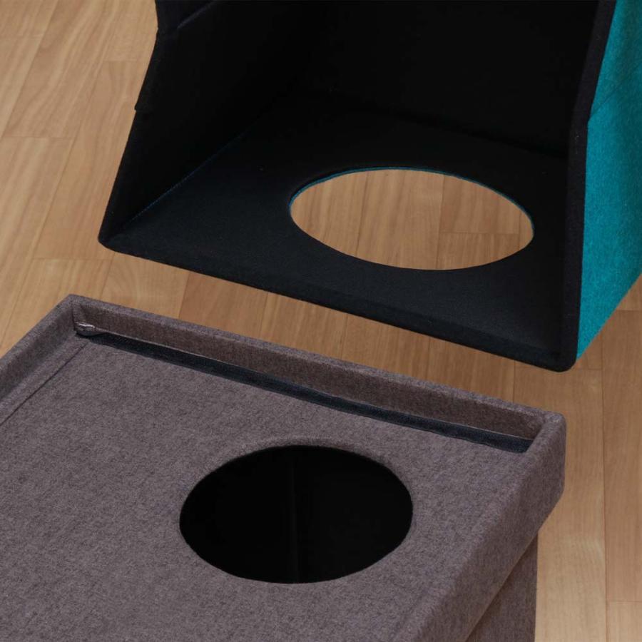 不二貿易 ペットハウスキューブ2段 ブルー / ブラウン 53712 | 不二貿易 | 03