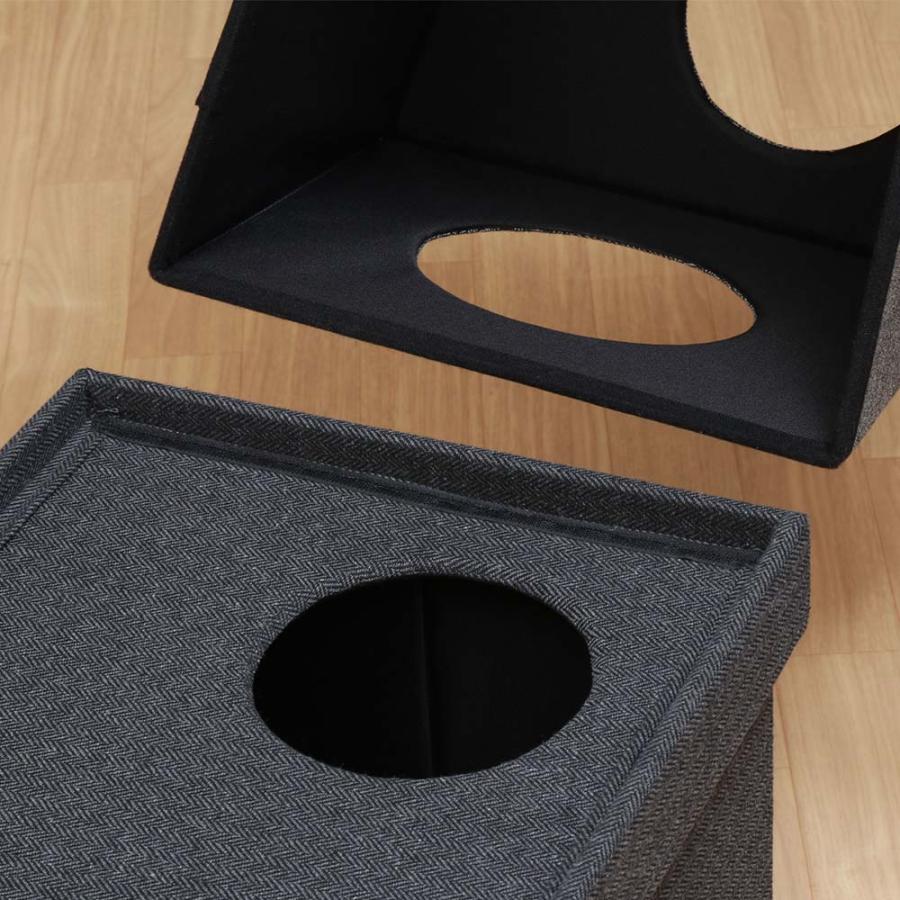 不二貿易 ペットハウスキューブ2段 グレー / ブラック 53713 | 不二貿易 | 03