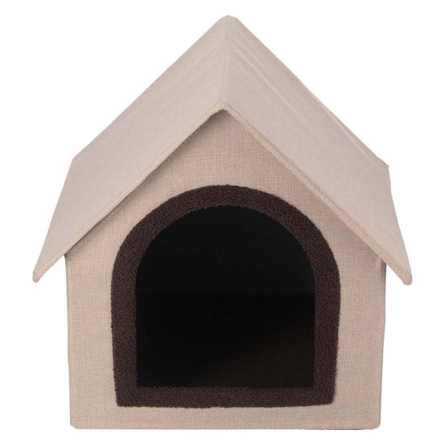 不二貿易 ペットハウス 三角屋根 Lサイズ ベージュ 53716 | 不二貿易 | 01