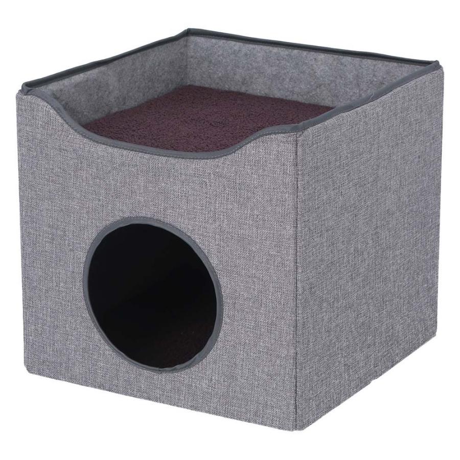 不二貿易 ペットハウス ルーフベッド付き グレー 53719 | 不二貿易