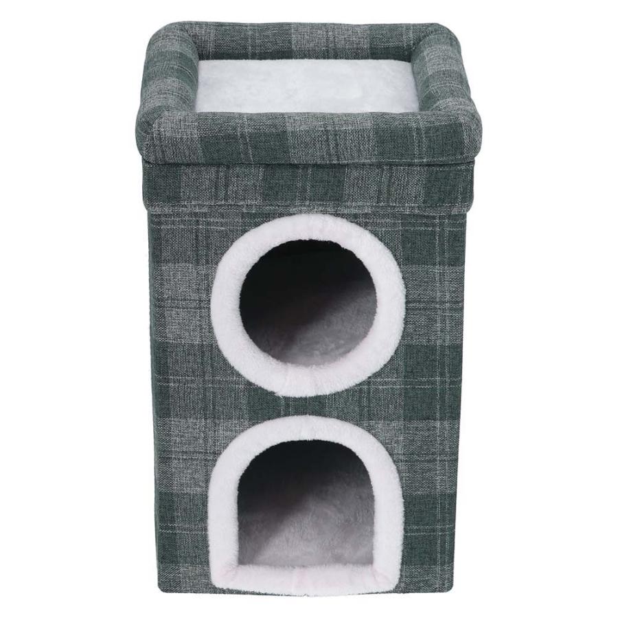 不二貿易 ペットハウス 2ルーム ルーフベッド付 グレーチェック 53720 | 不二貿易 | 01