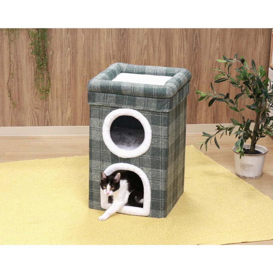 不二貿易 ペットハウス 2ルーム ルーフベッド付 グレーチェック 53720 | 不二貿易 | 06