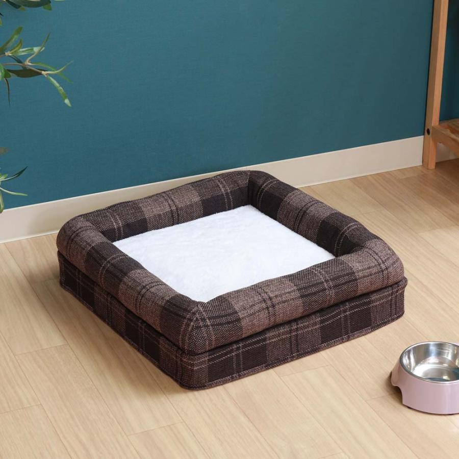 不二貿易 ペットハウス 2ルーム ルーフベッド付 ブラウンチェック 53721 | 不二貿易 | 04