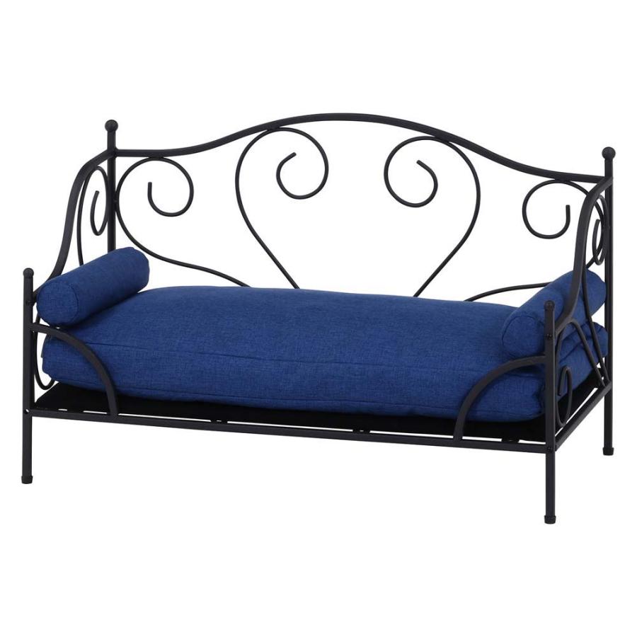 不二貿易 ペットデイベッド ブラック / ブルー 45228 | 不二貿易