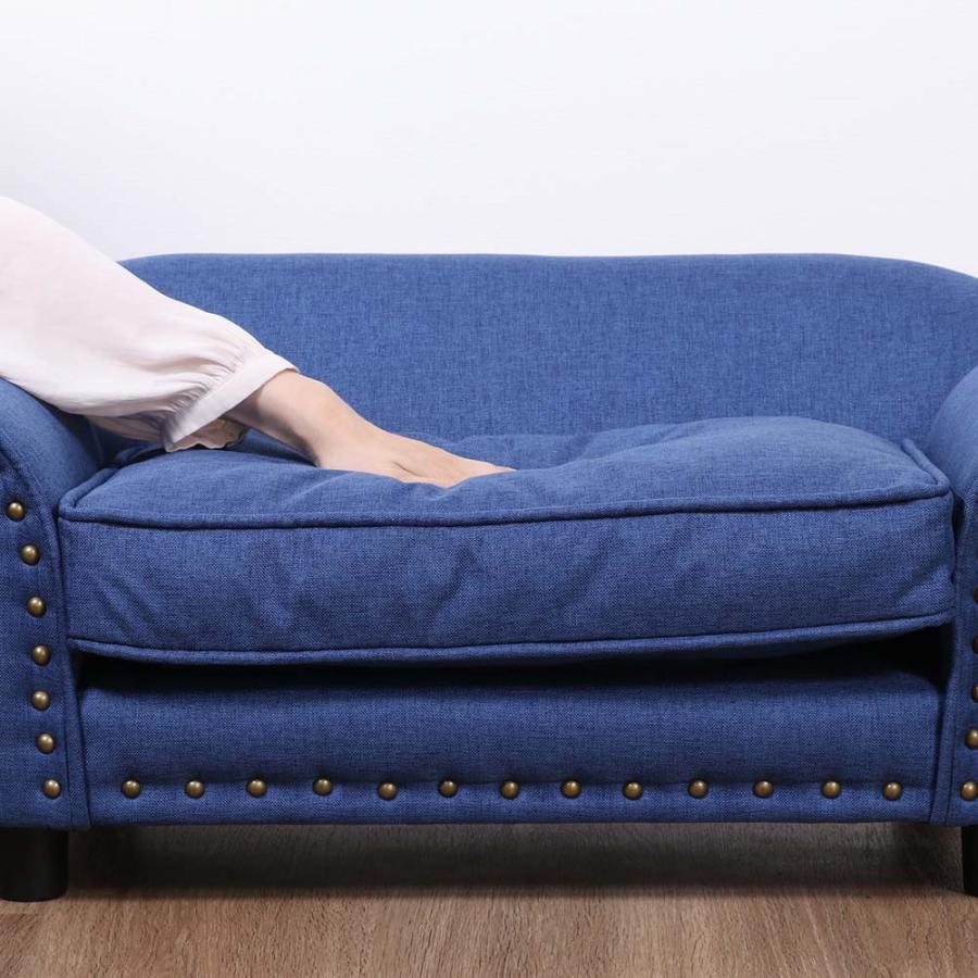 不二貿易 ペットカウチソファ(チェスターフィールド風) ブルー 45232 | 不二貿易 | 05