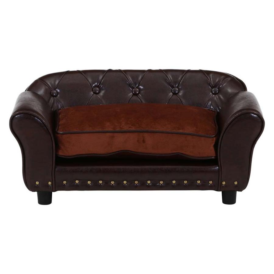 不二貿易 ペットカウチソファ(チェスターフィールド風) ブラウン 45233 | 不二貿易 | 01