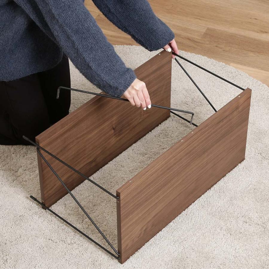 不二貿易 EZBO ワイヤーラック 2段 60幅 ミドルブラウン 77539 | 不二貿易 | 03