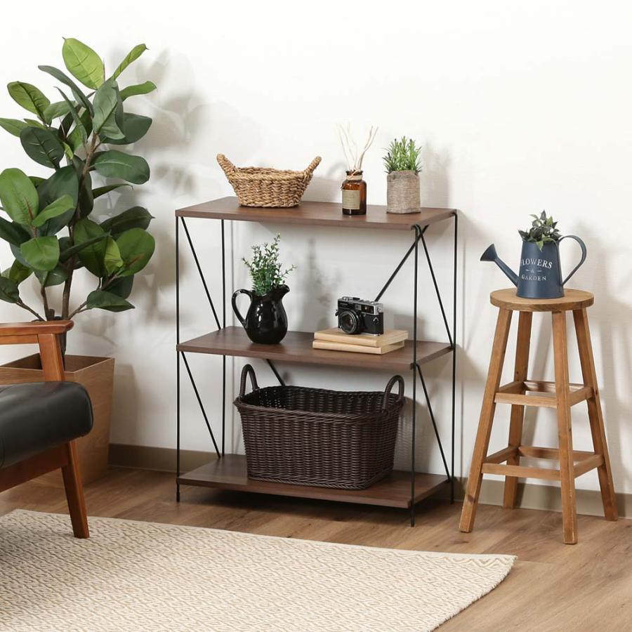 不二貿易 EZBO ワイヤーラック 3段 60幅 ミドルブラウン 77541 | 不二貿易 | 06