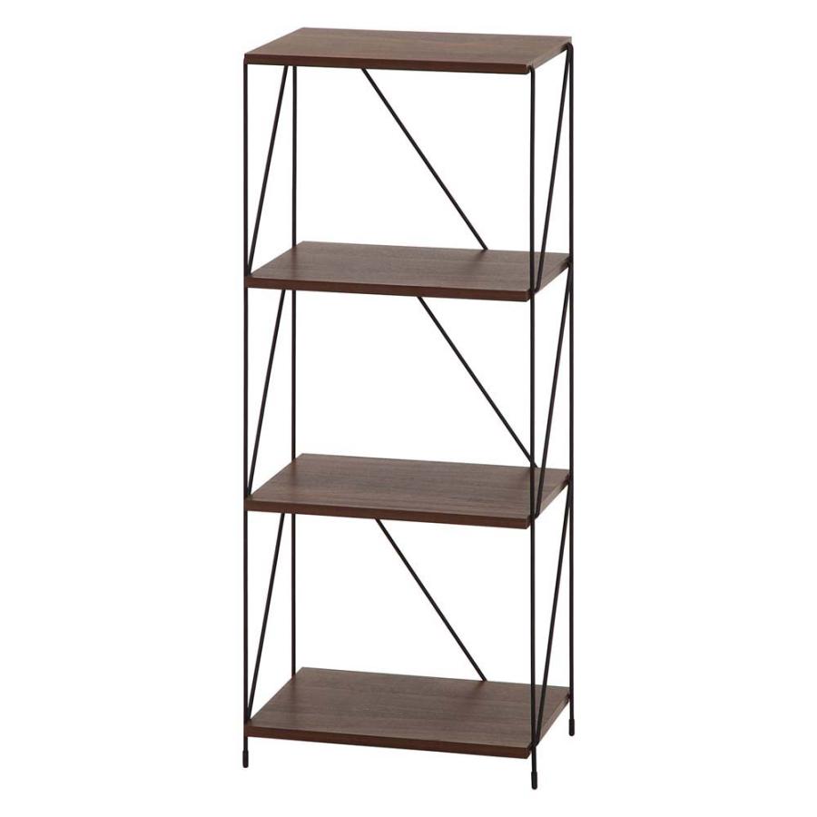 不二貿易 EZBO ワイヤーラック 4段 40幅 ミドルブラウン 77542 | 不二貿易