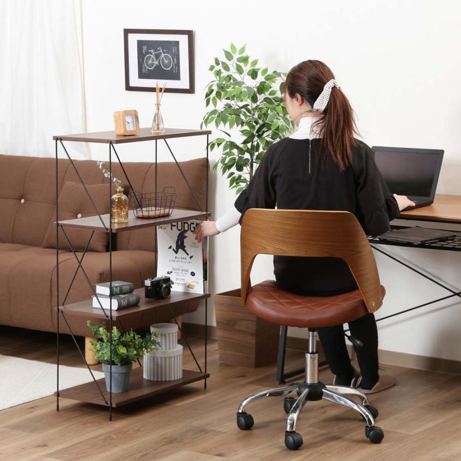 不二貿易 EZBO ワイヤーラック 4段 60幅 ミドルブラウン 77543 | 不二貿易 | 05