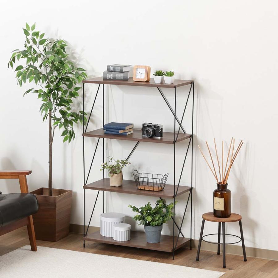 不二貿易 EZBO ワイヤーラック 4段 60幅 ミドルブラウン 77543 | 不二貿易 | 06