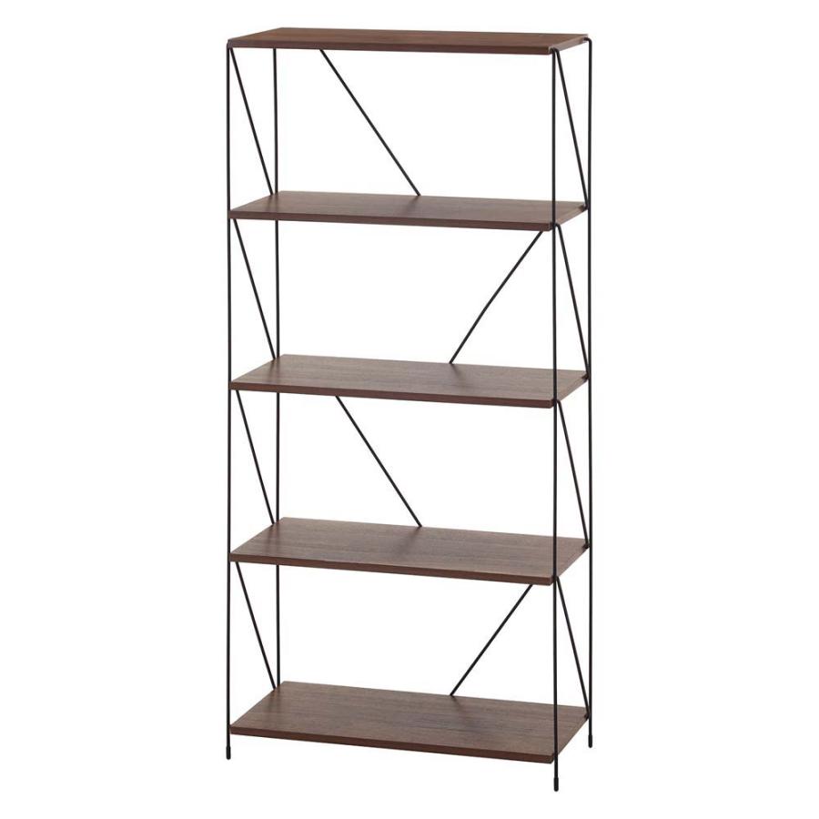 不二貿易 EZBO ワイヤーラック 5段 60幅 ミドルブラウン 77545 | 不二貿易