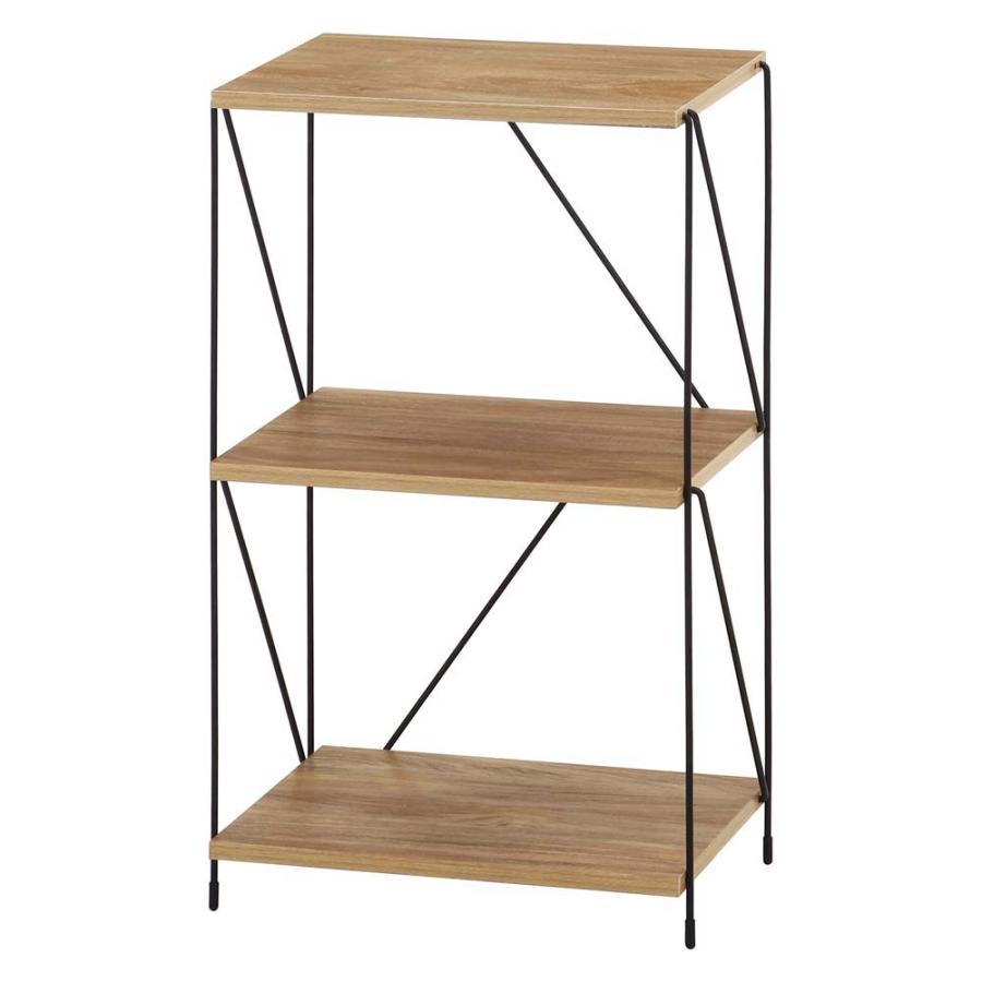 不二貿易 EZBO ワイヤーラック 3段 40幅 オークナチュラル 77560 | 不二貿易