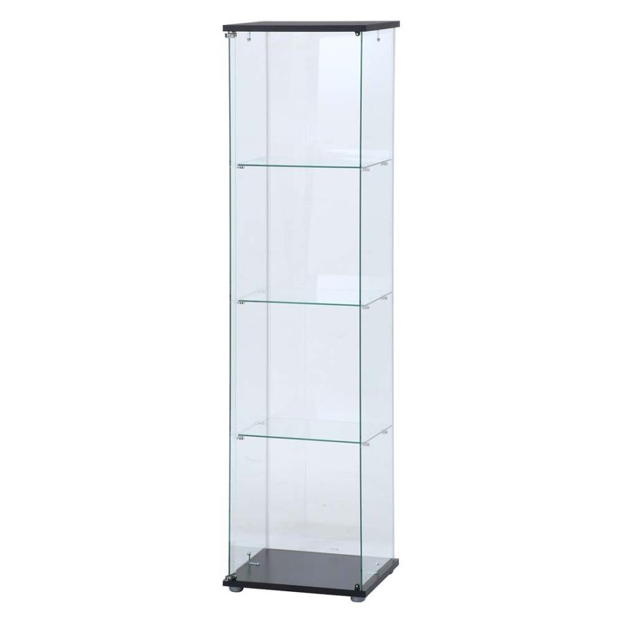 不二貿易 ガラスコレクションケースクリア 4段 TMG-G130 ブラック 98880 | 不二貿易