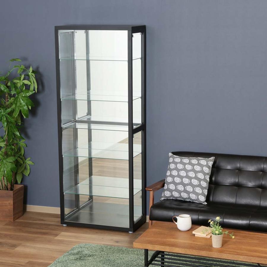 不二貿易 ガラスコレクションケース6段  4つ扉 大型 ブラック 98884 | 不二貿易 | 06