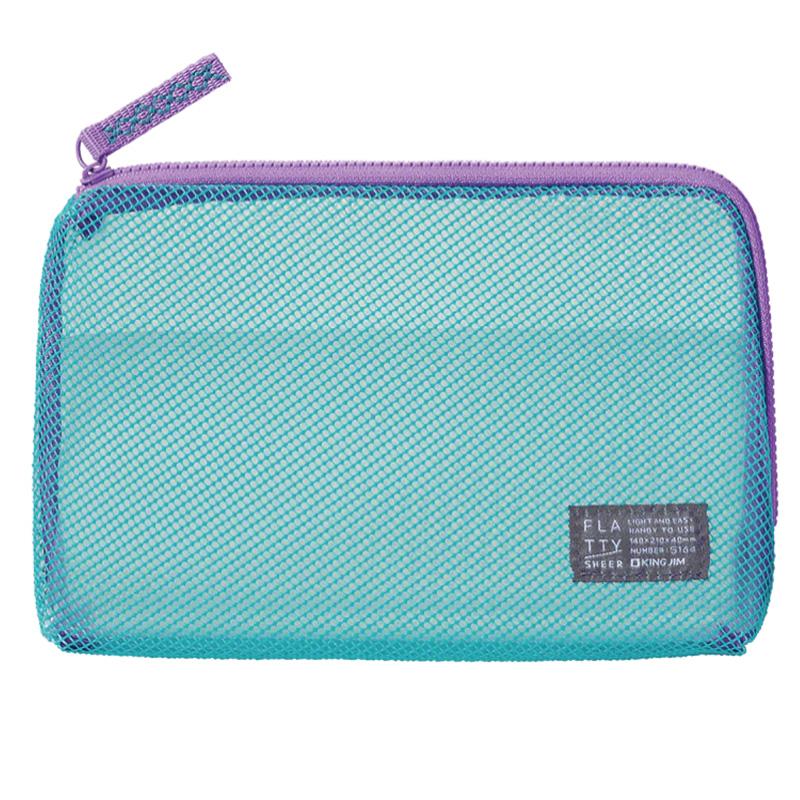 キングジム＜KING JIM＞ FLATTY(フラッティ) SHEER シアー メッシュポーチ Mサイズ ミドリ No.5164 5164ミト | KING JIM