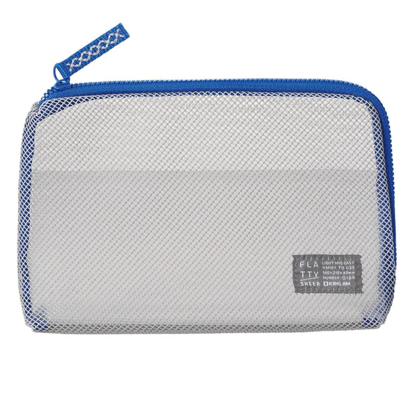 キングジム＜KING JIM＞ FLATTY(フラッティ) SHEER シアー メッシュポーチ Mサイズ グレー No.5164 5164クレ | KING JIM