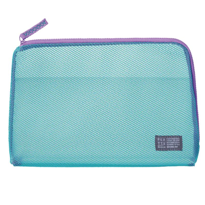 キングジム＜KING JIM＞ FLATTY(フラッティ) SHEER シアー メッシュポーチ Lサイズ ミドリ No.5166 5166ミト | KING JIM