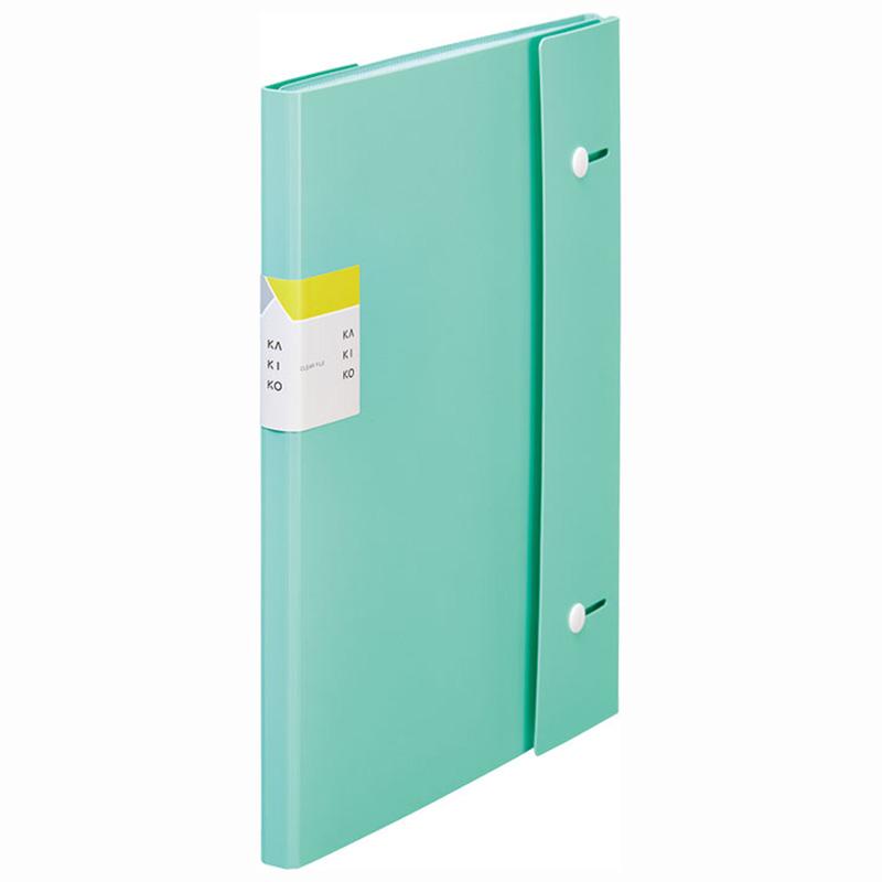 キングジム＜KING JIM＞ クリアーファイル カキコ ジャバラタイプ A4 24ポケット ミントグリーン 8614ミン | KING JIM