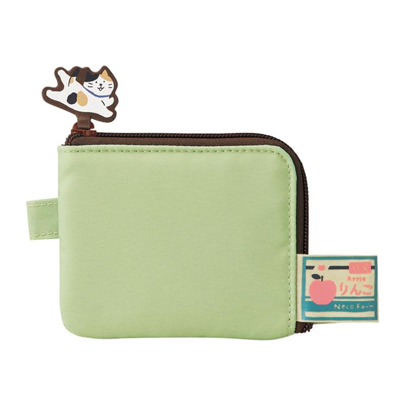 LIHIT LAB.＜リヒトラブ＞ にゃんシーン フラットカードポーチ ピスタチオグリーン A2220-7 | LIHIT LAB.