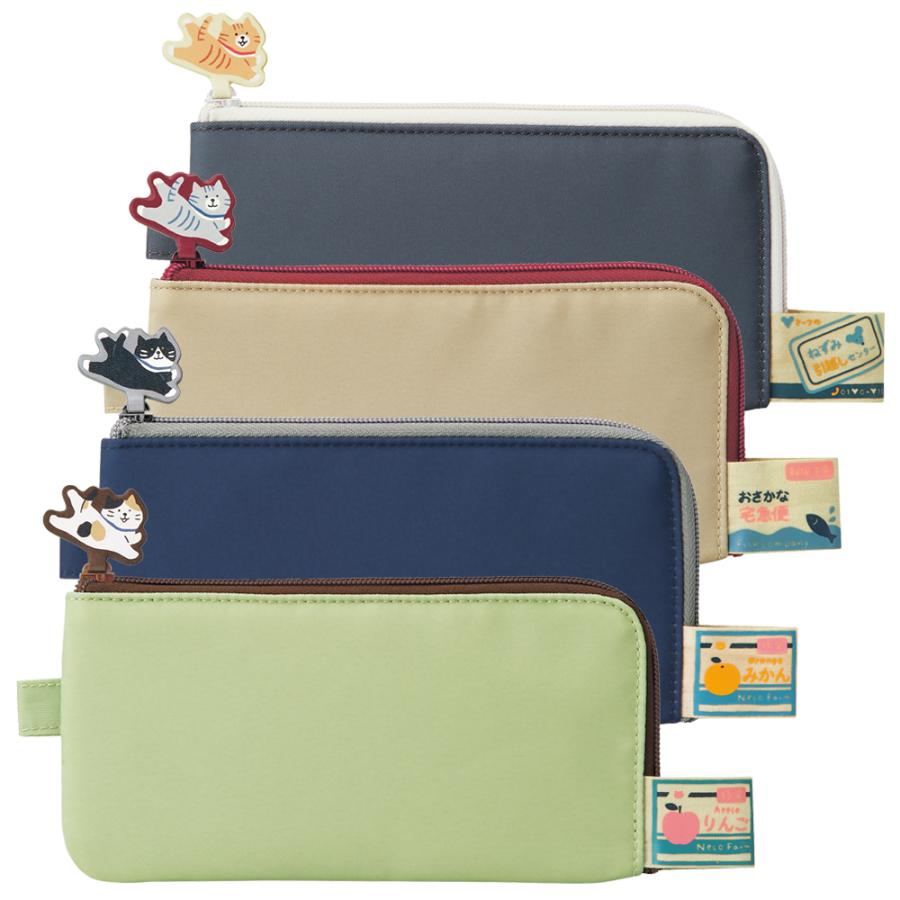 LIHIT LAB.＜リヒトラブ＞ にゃんシーン フラットペンポーチ チャコールブラック A2221-24 | LIHIT LAB. | 05